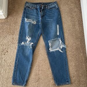 Fashion Nova Blue Distressed Jeans